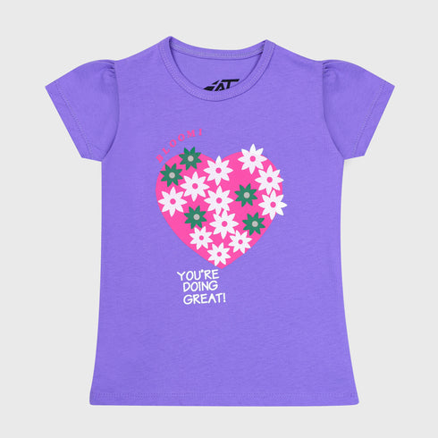 Heart Printed Pyjama Set (Purple)