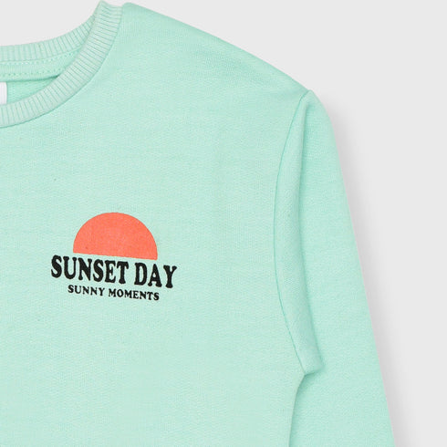 Zara Sunset Day Fleece Sweatshirt (Turquoise)