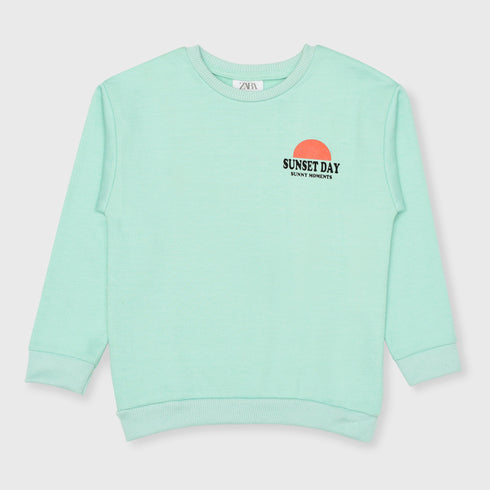 Zara Sunset Day Fleece Sweatshirt (Turquoise)