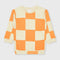 Box Patterned Fleece Sweatshirt (Orange)