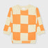 Box Patterned Fleece Sweatshirt (Orange)