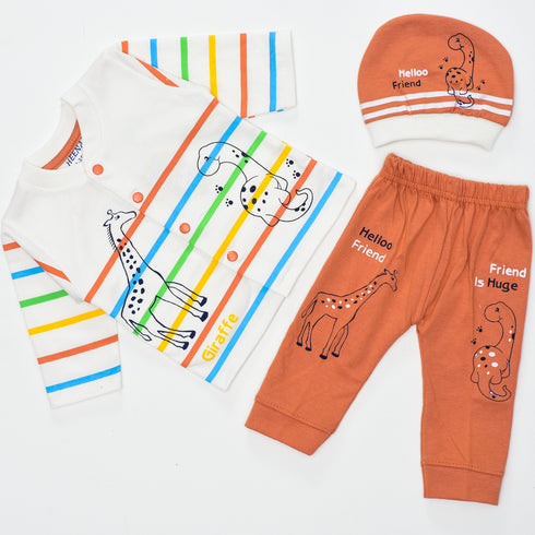 Full Sleeves Pajama Set (Orange)
