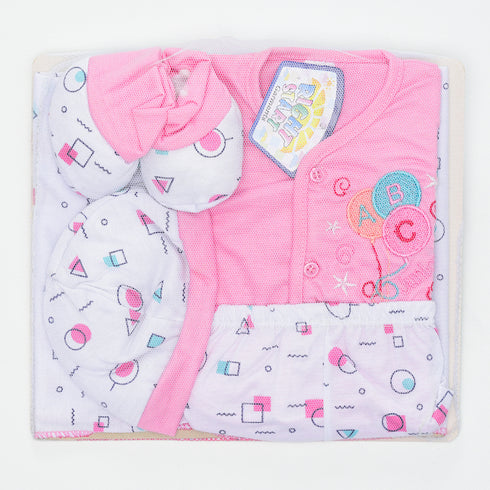 Shapes Printed 5 Piece Gift Set (Pink)