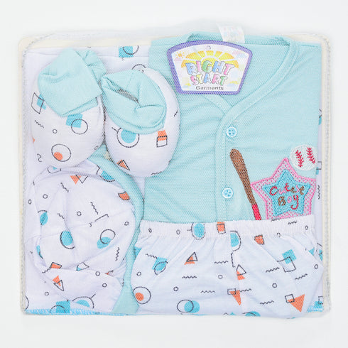 Shapes Printed 5 Piece Gift Set (Blue)