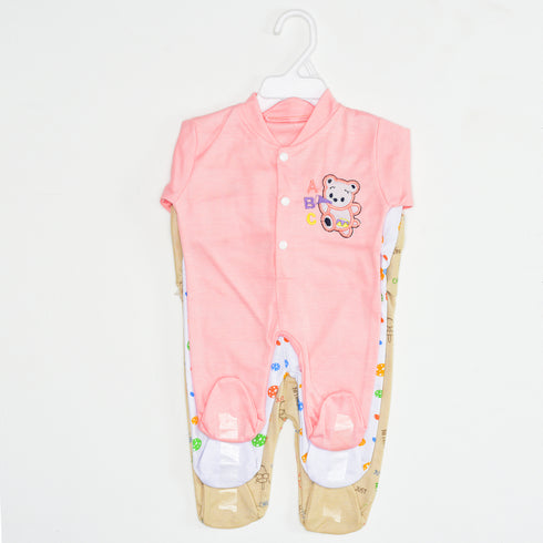 Pack of 3 Sleepsuit (Pink/White/Green)