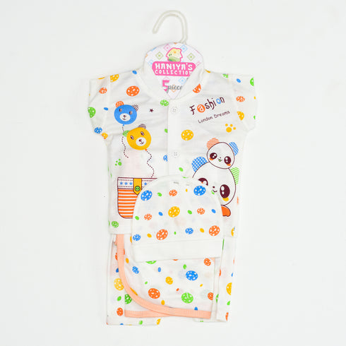 Panda Printed 5 Piece Gift Set (Pink)