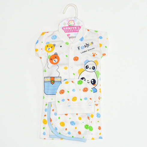 Panda Printed 5 Piece Gift Set (Blue)