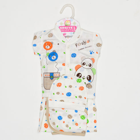 Panda Printed 5 Piece Gift Set (Green)