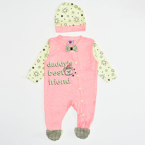 Daddy's Best Friend Sleepsuit (Pink)