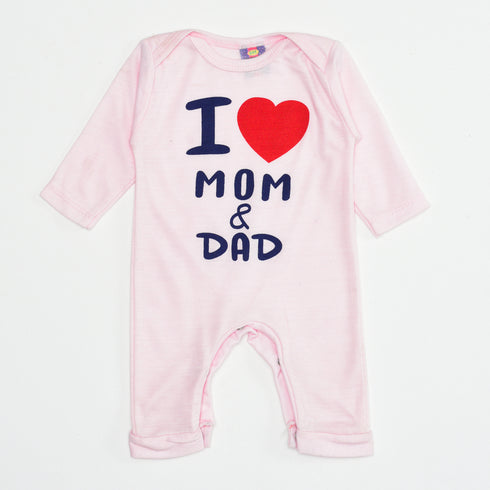 I Love Mom & Dad Sleepsuit (Pink)