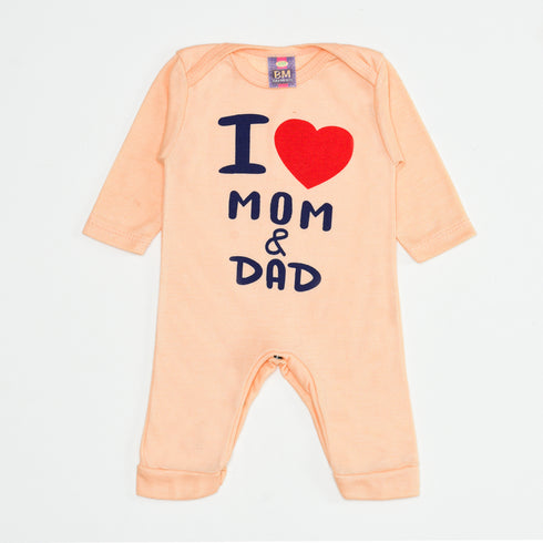 I Love Mom & Dad Sleepsuit (Orange)