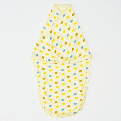 Dotted Adjustable Infant Swaddle (Yellow)