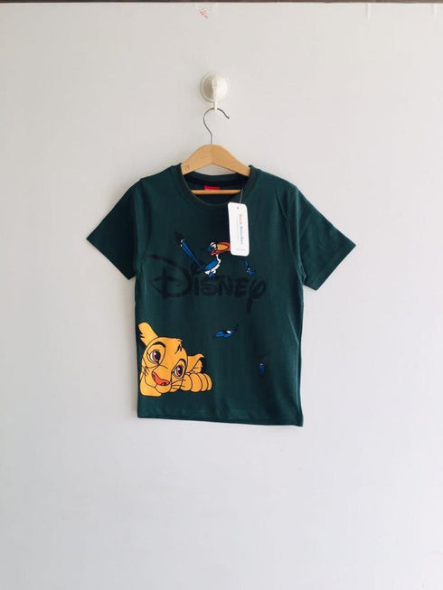 Disney Lion King Printed Cotton T-Shirt (Green)